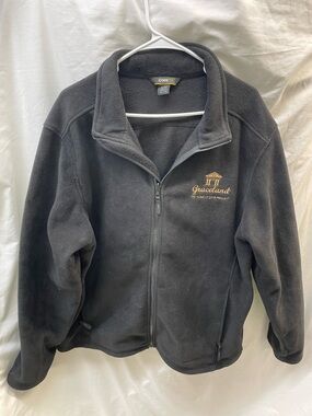 Core Grace Black Fleece Jacket with Graceland Gold Embroidered Logo sz xl